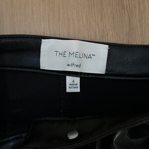 Wilred Melina Faux Leather Black Pant Size 4